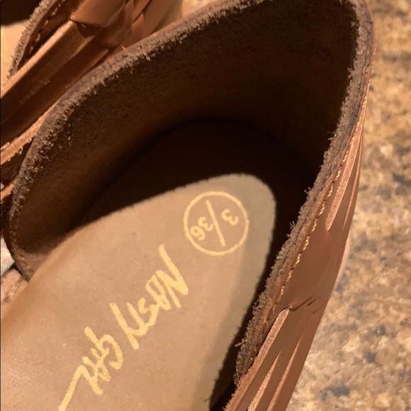 Nasty Gal Brown Leather Leather Sandals - Picture 5 of 5